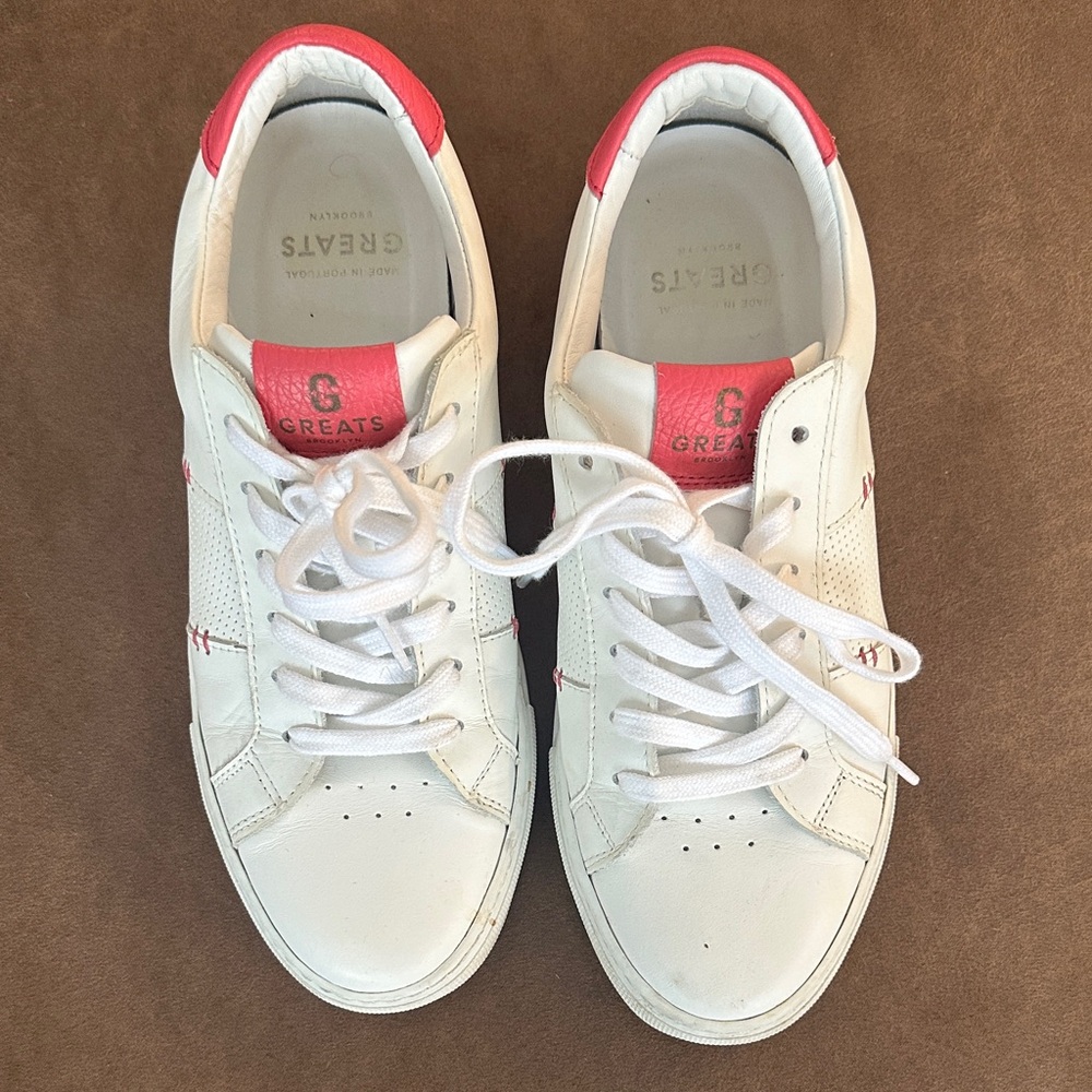 Greats Women's White and Pink Sneakers